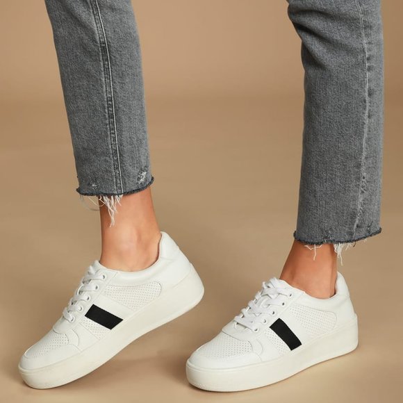 Steve Madden Braden White Multi Flatform Sneakers